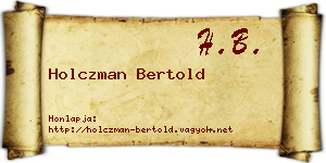 Holczman Bertold névjegykártya